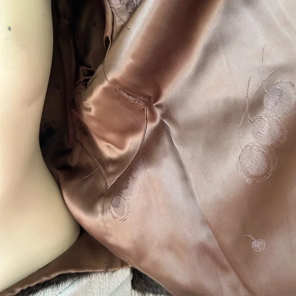 Brown beaver fur collared jacket - Picture 6 of 10